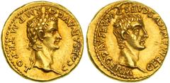 Rome. Gaius Germanicus, "Caligula," 37-41 AD. Gold Aureus (7.76 g), Lugdunum (Lyon) mint, struck 37-38 AD. Laureate head of Caligula to right. Reverse: Bare head of Germanicus to right.; GERMANICVS CA