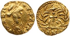 Ancient Coins Odovacar. Gold Tremissis (1.48 g), 476-493. Ravenna, in the name of Zeno. D N ZENO [PE]RP AVG, diademed, draped and cuirassed bust of Zeno right, of rough style. Reverse: Cross within wr