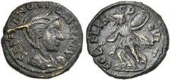 Monnaies provinciales romaines - Roman Provincial coins THRACE, DEULTUM, Tranquillina, femme de Gordien III, AE bronze. D/ B. diad., dr. à d. R/ COL- FL PA- C D-EVLT Athéna avançant à g., t. à d., se 