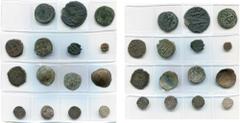 Moyen Age - Middle Ages lot de 15 p., dont: Empire byzantin, Anastase Ier, follis, Constantinople; Justinien Ier, follis, Constantinople; 1/2 folis, Nicomédie; Justin II, follis, Constantinople (2); 1