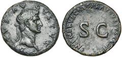 Collection de monnaies romaines - Collection of Roman Coins AUGUSTE divinisé, AE sesterce, 98, Rome. Restitution de Nerva (96-98). D/ DIVVS AVGVSTVS T. l. à d. R/ IMP NERVA CAESAR AVGVSTVS REST Au cen