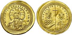 Collection de monnaies byzantines - Collection of Byzantine Coins Basile II le Bulgarochtone (976-1025), avec Constantin VIII, AV histamenon, 1005-1025, Constantinople. D/ B. du Christ nimbé de f., bé