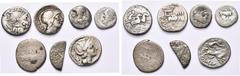 République romaine - Roman Republic lot de 7 p., dont: L. Saufeius, denier, Cr. 204/1; Q. Titius, quinaire, Cr. 341/3; L. Rubrius Dossenus, denier, Cr. 348/3; Marc Antoine, quinaire, Cr. 489/5; Marc A