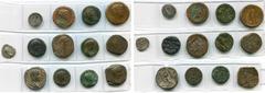 Empire romain - Roman Empire lot de 13 p., dont: Marc Antoine, denier (légion illisible); Germanicus, sesterce, R/ SC (corrodé); Vespasien, as, R/ Spes (?); Hadrien, sesterce, R/ Providentia; Antonin 