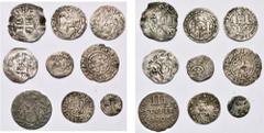 Moyen Age - Middle Ages ALLEMAGNE, COLOGNE, lot de 9 p., dont: Pilgrim, denier (au titre de Conrad II); Philipp von Heinsberg, denier (2, Häv. 541 et 549); Heinrich Ier von Molenark, denier (1er type)