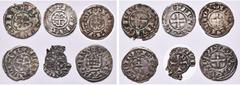 Monnaies de Bretagne FRANCE, BRETAGNE, Duché, AR lot de 6 p.: denier anonyme, 1186-1213, Nantes (grand et petit module, Jézéquel 33-34), Rennes (2, Jézéquel 37); Limoges, Jean III de Bretagne (1312-13