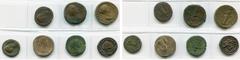 Empire romain - Roman Empire lot de 7 bronzes: Claude, as, R/ Libertas; Faustine l'Ancienne divinisée, sesterce, R/ Junon; Faustine la Jeune, sesterce, R/ Vénus; Commode, as, R/ Victoire; Lucilla, ses