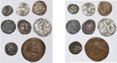 Pays-Bas méridionaux – Low Countries FRANCHE-COMTE, lot de 8 p.: Charles Quint, niquet; Philippe II, gros, 1588; double denier, 1590; Albert et Isabelle, carolus, date illisible; double denier, 1610; 