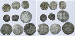 Moyen Age - Middle Ages FRANCE, BRETAGNE, lot de 9 p.: Comté de Penthièvre, denier, 12e s., Guingamp; Duché, denier anonyme, 1186-1213, Nantes; Jean II (1286-1305), denier; Jean III (1312-1341), denie
