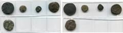 L'Orient ancien - Ancient Orient lot de 5 bronzes: royaume élymaïde, Kamnaskires V (1er s.), R/ Ensemble de points; Phraates Ier (2e s.), R/ Aigle; Kamnaskires Orodes III (2e s.), tétradrachme, R/ Pet