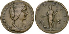 Empire romain - Roman Empire MANLIA SCANTILLA, femme de Didius Julianus, AE sesterce, 193, Rome. D/ MANLIA SCAN-TILLA AVG B. dr. à d. R/ IVNO REGINA/ S-C Junon deb. à g., ten. une patère et un sceptre