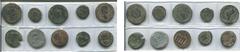 Monnaies provinciales romaines - Roman Provincial coins ESPAGNE, lot de 10 bronzes: Bilbilis, Auguste, as, R/ II VIR dans une couronne; Caesaraugusta, Tibère, C. Carri et L. Funi IIviri, R/ CCA; Calag