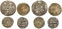 MEDIEVAL TIMES ITALIE, VENISE, lot de 12 p.: Francesco Dandolo (1329-1339), grosso (photo); Andrea Dandolo (1343-1354), tornesello; Giovanni Gradenigo (1355-1356), tornesello; Giovanni Dolfin (1356-13
