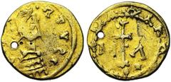 Dark Ages MEROVINGIENS, Sigebert III (634-656), solidus de 20 siliques en électrum, Marseille. Droit : SI-[ ]-RTV B. diad. à droite. Revers : CHLOTΛRI VICTVRIΛ Croix latine au-dessus d'un globule, ent