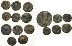 ROMAN PROVINCIAL COINS lot de 17 p., dont Espagne, Auguste (2); Pamphylie, Sidé, Maximin Ier, grand bronze, R/ Athéna; Pisidie, Antioche, Valérien Ier; Alexandrie, tétradrachmes d''Aurélien, Probus, C