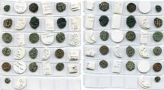 BYZANTIUM Constant II (641-668), lot de 16 p.: Constantinople, follis (3); Alexandrie, 12 nummi (3); Carthage, follis, 1/2 follis (6), decanummi; imitation orientale d''un 1/2 follis; pentanummi de Ju