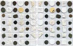 BYZANTIUM Léon III l''Isaurien (717-741), lot de 21 p.: Constantinople, follis (5), 1/2 follis (9), decanummi; Syracuse, follis (4). Sear 1514, 1516, 1518, 1519, 1520, 1522, 1529A, 1530, 1531. Beau Fi