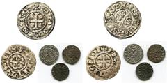 MEDIEVAL TIMES FRANCE, lot de 3 p.: Bretagne, denier anonyme, Nantes, 1186-1213; Déols, Eudes l''Ancien (1012-1044), denier; Langres, denier anonyme, 12e s. B. 28, 269, 1723. Très Beau Very Fine