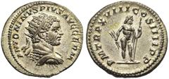 ROMAN COINS COLLECTION : Pertinax - Maximus CARACALLA Auguste (198-217), AR antoninien, 215, Rome. D/ ANTONINVS PIVS AVG GERM B. r., cuir. à d. R/ P M TR P XVIII COS IIII PP Jupiter deb. à d., ten. le