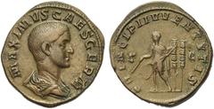 ROMAN COINS COLLECTION : Pertinax - Maximus MAXIMUS César (235-238), AE sesterce, 236-237, Rome. D/ MAXIMVS CAES GERM B. dr., cuir. à d. R/ PRINCIPI IVVENTVTIS/ S-C Maximus deb. à g. en costume milita