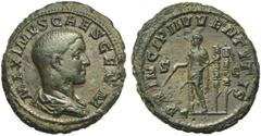 ROMAN COINS COLLECTION : Pertinax - Maximus MAXIMUS César (235-238), AE as, 236-237, Rome. D/ MAXIMVS CAES GERM B. dr. à d. R/ PRINCIPI IVVENTVTIS/ S-C Maximus deb. à g. en costume militaire, ten. un 