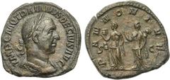 ROMAN COINS COLLECTION : Gordien Ier - Allectus TRAJAN DECE (249-251), AE sesterce, Rome. D/ IMP C M Q TRAIANVS DECIVS AVG B. cuir. à d. R/ PANNONIAE/ S-C Les deux Pannonie deb. de f., regardant à g. 
