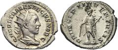 ROMAN COINS COLLECTION : Gordien Ier - Allectus HERENNIUS ETRUSCUS César (250-251), AR antoninien, Rome. D/ Q HER ETR MES DECIVS NOB C B. r., dr. à d. R/ PRINCIPI IVVENTVTIS Le prince deb. à g., ten. 