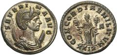 ROMAN COINS COLLECTION : Gordien Ier - Allectus SEVERINA, femme d''Aurélien, bill. antoninien, 275, Rome. D/ SEVERINA AVG B. diad., dr. à d., posé sur un croissant. R/ CONCORDIAE MILITVM/ -A/ XXIR Con