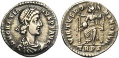 ROMAN COINS COLLECTION : Dioclétien - Basiliscus GRATIEN (367-383), AR silique, 378-383, Trèves. D/ DN GRATIA-NVS PF AVG B. diad., dr., cuir. à d. R/ VIRTVS RO-MANORVM/ TRPS Roma assise de f. sur un t