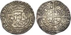 MEDIEVAL TIMES : Hongrie - Suisse GRANDE-BRETAGNE, Henri VI, 1er règne (1422-1461), AR groat, 1430-1434, Calais. Pinecone-mascle issue. D/ T. cour. de f. dans un polylobe. R/ VIL-LA- CALI-SIE (pomme 