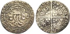 MEDIEVAL TIMES : Hongrie - Suisse GRANDE-BRETAGNE, Edouard IV, 2e règne (1471-1483), AR groat, s.d. (1473-1477), Londres. Différent: croisette trouée (pierced cross). D/ B. cour. de f. dans un polylob