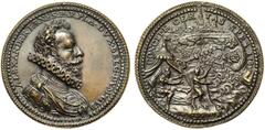 MEDALS : Allemagne - Russie PAYS-BAS MERIDIONAUX, AE médaille, 1585, Jonghelinck. Siège d''Anvers par Alexandre Farnèse. D/ B. fraisé et cuir. du duc de Parme à d. Sous l''épaule: AET 40. R/ CONCIPE C