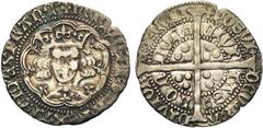 MEDIEVAL TIMES : Grande-Bretagne - Nederland GRANDE-BRETAGNE, Henri V (1413-1422), AR groat, Londres. Type C. D/ B. cour. de f. dans un polylobe, avec une molette sur l''épaule. R/ CIVI-TAS- LON-DON