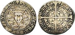 MEDIEVAL TIMES : Grande-Bretagne - Nederland GRANDE-BRETAGNE, Henri VI, 1er règne (1422-1461), AR groat, 1422-1427, Calais. Annulet issue. Pierced cross (II). D/ B. cour. de f. dans un polylobe. Un an