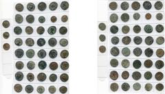 ROMAN LOTS AE lot de 43 bronzes: Dioclétien, folles, ateliers variés, R/ Genius (6), Moneta; fractions radiées, Héraclée et Alexandrie (2); Maximien Hercule, fraction radiée, Antioche; folles, atelier