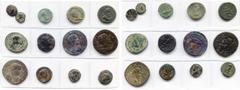 ROMAN PROVINCIAL COINS CILICIE, lot de 13 bronzes: Adana, B. d''Artémis/Artémis chasseresse; Anazarbos, Sévère Alexandre, R/ Niké; Elaioussa, T. de Tyché/Hermès; Epiphaneia, Domitien, R/ B. de Domitia
