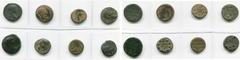 ROMAN PROVINCIAL COINS CYRRHESTIQUE, lot de 8 bronzes: Beroia, Trajan (2), R/ Légende dans une couronne (A, Δ); Antonin le Pieux (2), R/ Légende dans une couornne (A, B); Hiéropolis, Trajan, Antonin l