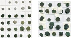 LOW COUNTRIES lot de 59 p., dont: Brabant, Henri II/III, denier au pont, denier à l''écu au lion (4); Jean II, esterlin, Louvain; mite (denier paiement); Flandre, petit denier, Alost (ébréché), Bruges