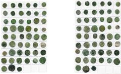 LOW COUNTRIES lot de 51 p. des Pays-Bas espagnols, dont: Charles Quint, double mite (5), courte (6); Philippe II, courte (6), double courte, liard d''Arras (2), gigot de billon (2), gigot de cuivre (7