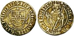 Charles V : old find of gold coins LIEGE, Principauté, Jean de Hornes (1485-1505), AV florin d''or postulat. D/ + IOHS DE HORN EPS LEODIE Ecu à la croix chargée d''un écusson de Hornes, dans un trilob