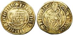 Charles V : old find of gold coins LIEGE, Principauté, Jean de Hornes (1485-1505), AV florin d''or postulat. D/ + IOHS DE HORN EPS LEODIE Ecu à la croix chargée d''un écusson de Hornes, dans un trilob
