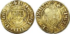 Charles V : old find of gold coins LIEGE, Principauté, Jean de Hornes (1485-1505), AV florin d''or postulat. D/ + IOHS DE HORN EPS LEODIE Ecu à la croix chargée d''un écusson de Hornes, dans un trilob