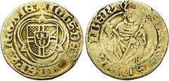 Charles V : old find of gold coins LIEGE, Principauté, Jean de Hornes (1485-1505), AV florin d''or postulat. D/ + IOHS DE HORN EPS LEODIE Ecu à la croix chargée d''un écusson de Hornes, dans un trilob