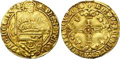Charles V : old find of gold coins BRABANT, Duché, Charles Quint (1506-1555), AV florin d''or au saint Philippe, s.d. (1507-1520), Anvers. E onciaux. D/ Saint Philippe deb. de f., ten. devant lui l''é