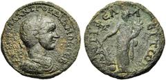 ROMAN PROVINCIAL LYCIE, ANTIPHELLOS, Gordien III (238-244), AE grand bronze. D/ AVT KAI M ANT ΓORΔIANOC CEB B. l., dr., cuir. à d. R/ ANTIΦEΛΛEITWN Tyché deb. à g., ten. un gouvernail posé sur un glob