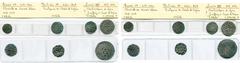 MIDDLE AGES FRANCE, lot de 7 monnaies féodales: Béarn, obole au type immobilisé au nom du comte Centulle; Anjou, Geoffroi II ou III, denier; denier au type immobilisé de Foulques V; Lyon, obole anonym