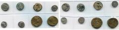 PERTINAX – CONSTANTIN III & LOTS lot de 8 p.: Nerva, denier, R/ Libertas; Hadrien, denier, R/ Asie, et sesterces (2); Marc Aurèle, denier, R/ Roma nicéphore; Egypte, Alexandrie, Tibère et Antonin le P