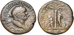 AUGUSTE – LUCIUS VERUS VESPASIEN (69-79), AE sesterce, 71, Rome. D/ IMP CAES VESPASIAN AVG PM TR P P P COS III T. l. à d. R/ IVDAEA CAPTA/ S C A g. d''un palmier, Judée assise à g. sur une cuirasse, d