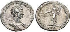 TRAJAN - ELAGABAL HADRIEN (117-138), AR denier, 117, Rome. D/ IMP CAES TRAIAN HADRIAN OPT AVG GER DAC B. l., dr., cuir. à d. R/ PARTHIC DIVI TRAIAN AVG F PM TR P COS P P/ PAX Pax deb. à g., ten. une b