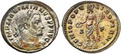 SEVERE ALEXANDRE - ZENON MAXIMIEN GALERE Auguste (305-311), AE follis, 305-307, Trèves. D/ IMP MAXIMIANVS PF AVG B. l., cuir. à d. R/ GENIO POPV-LI ROMANI/ S-F/ PTR Genius deb. à g., coiffé d''un modi
